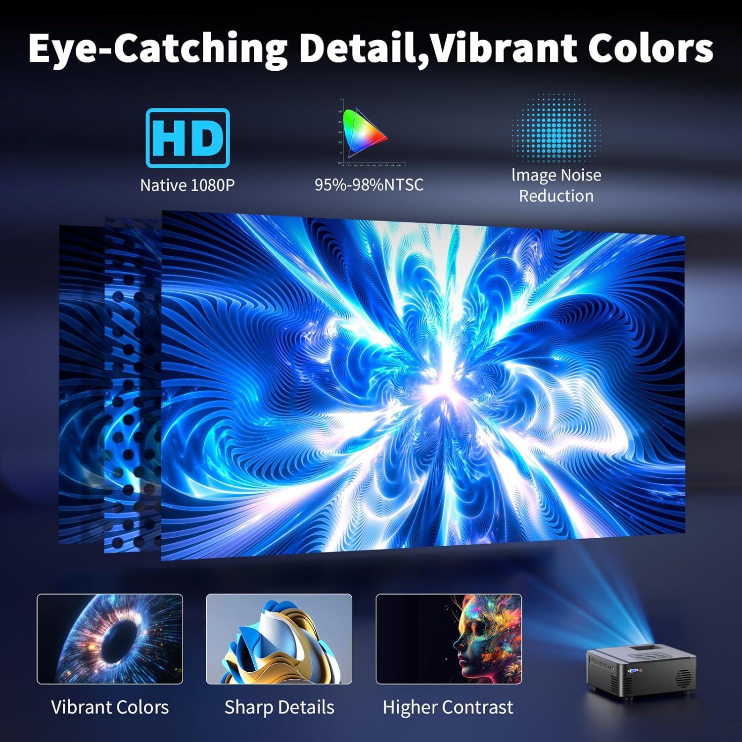 Proyector Full HD SCREENMAX SP133D 1080P Bluetooth WiFi 6