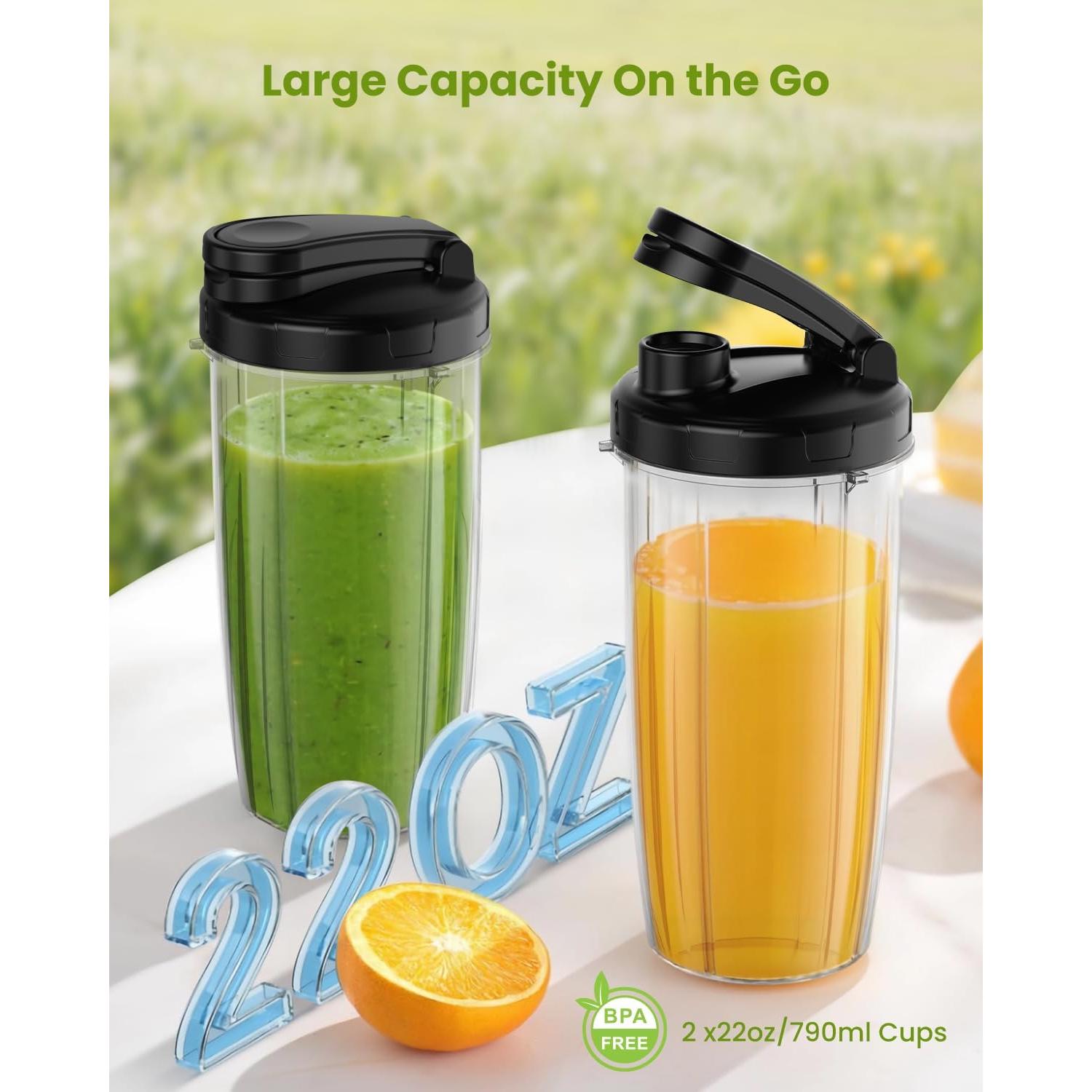 Batidora Personal LAMPICK 900W con 2 Tazas 650ml Sin BPA