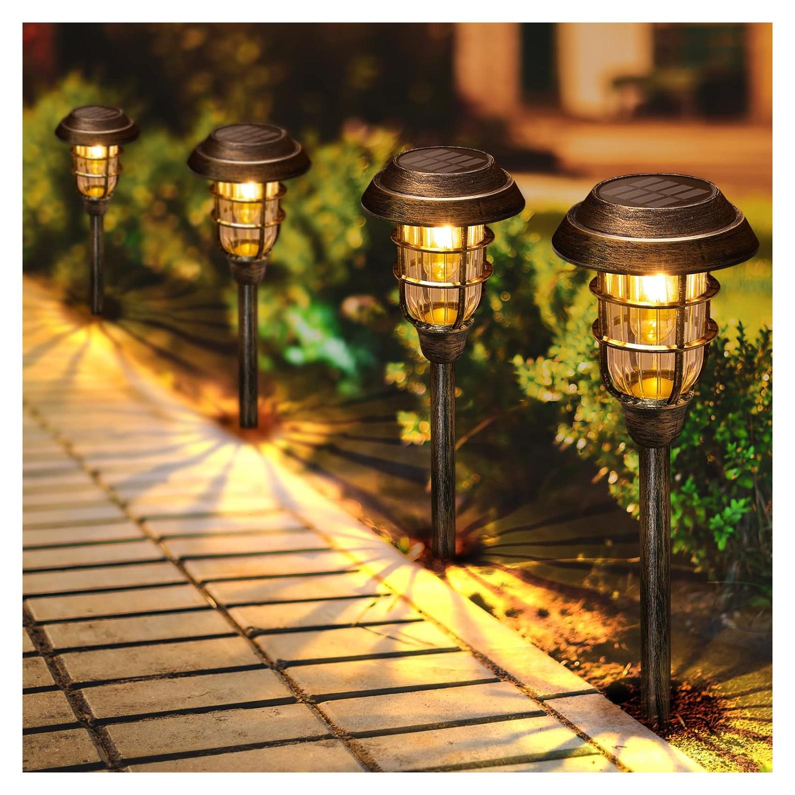 Luces Solares LETMY para Exteriores - Paquete de 8 Bronce