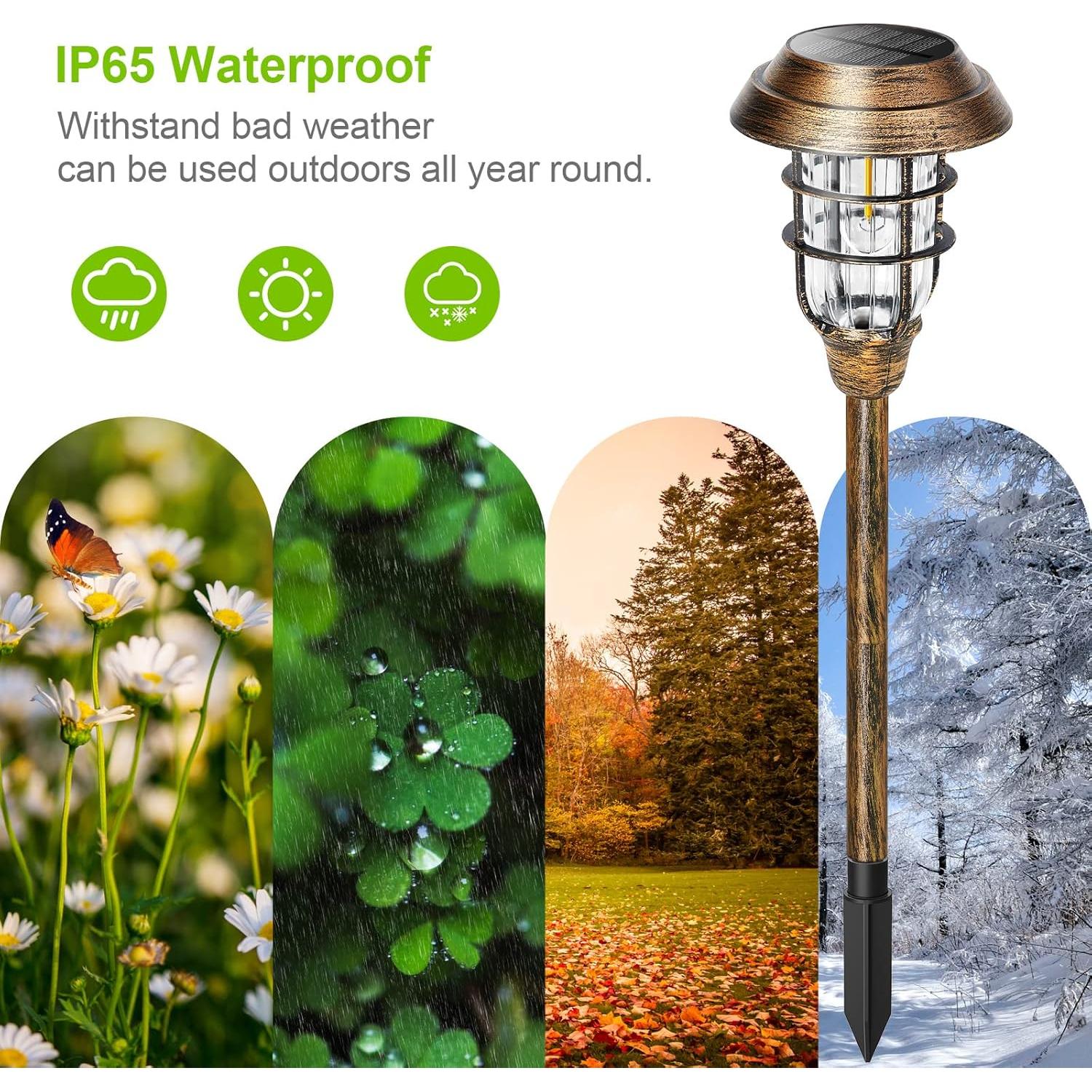 Luces Solares LETMY para Exteriores - Paquete de 8 Bronce