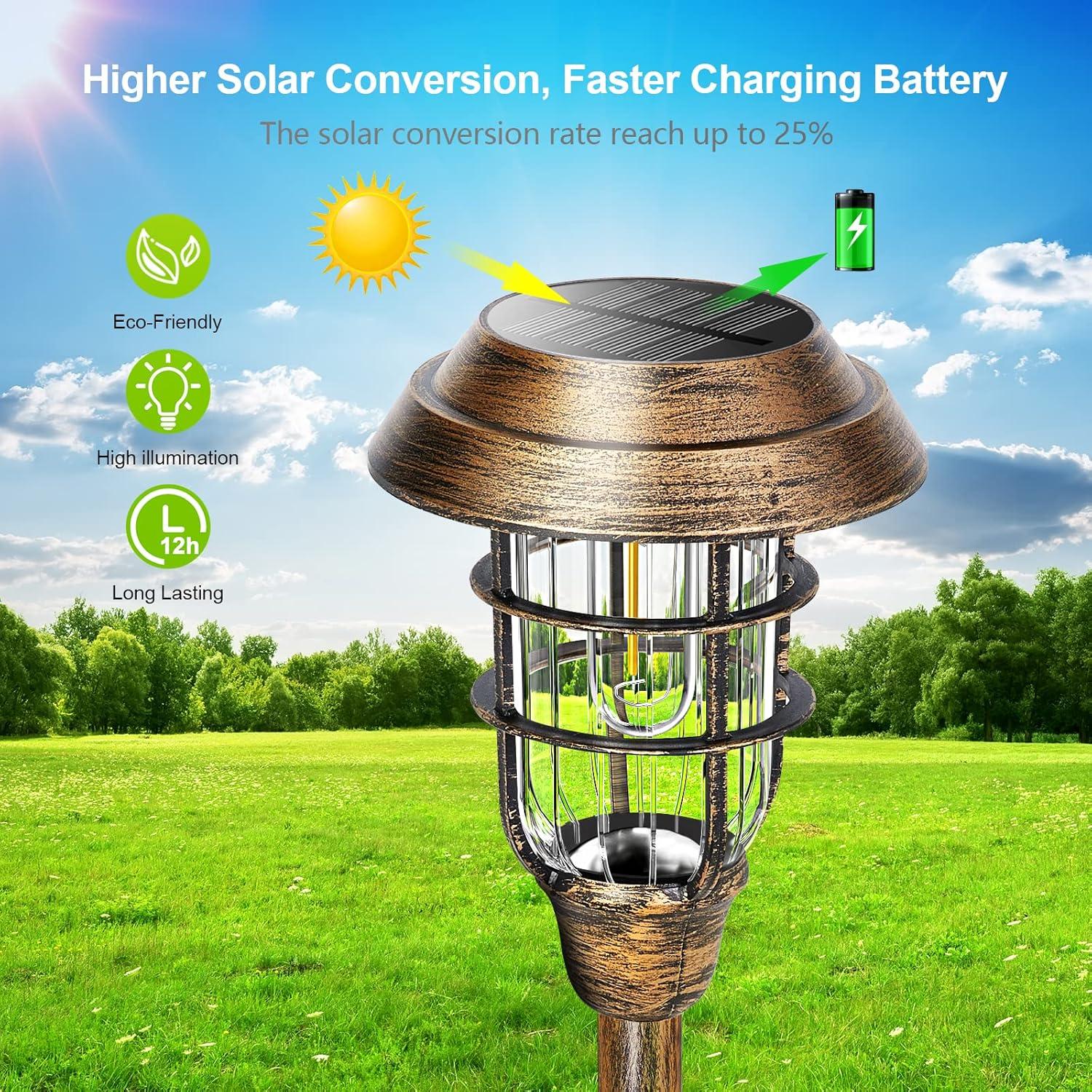 Luces Solares LETMY para Exteriores - Paquete de 8 Bronce