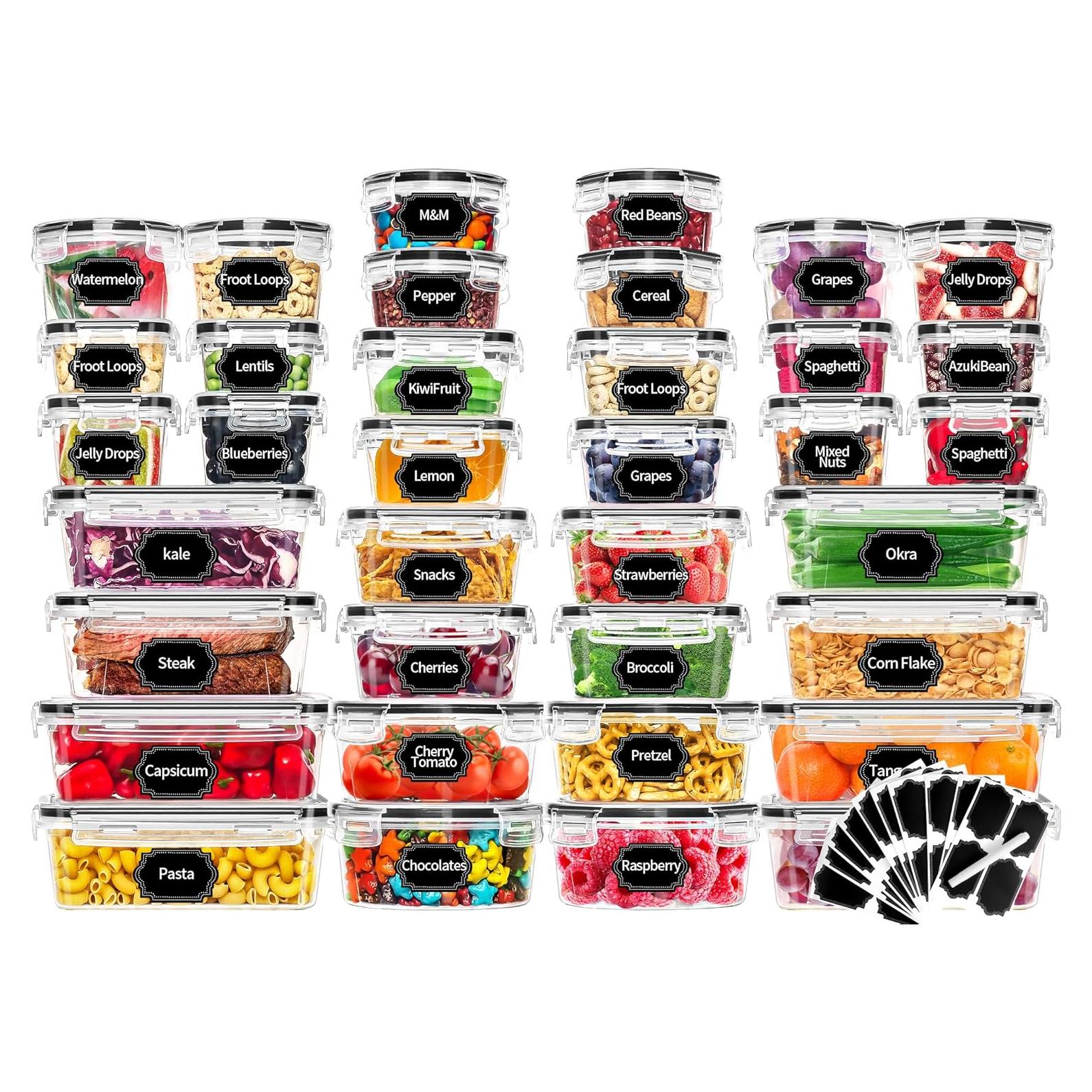 Conjunto 72 Piezas Recipientes Almacenamiento Skroam Herméticos