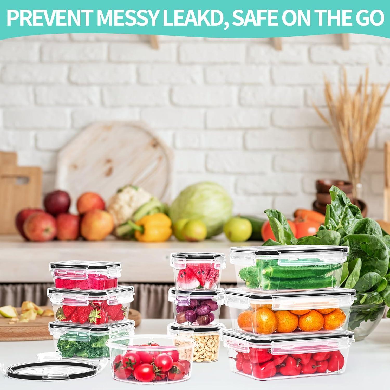 Conjunto 72 Piezas Recipientes Almacenamiento Skroam Herméticos