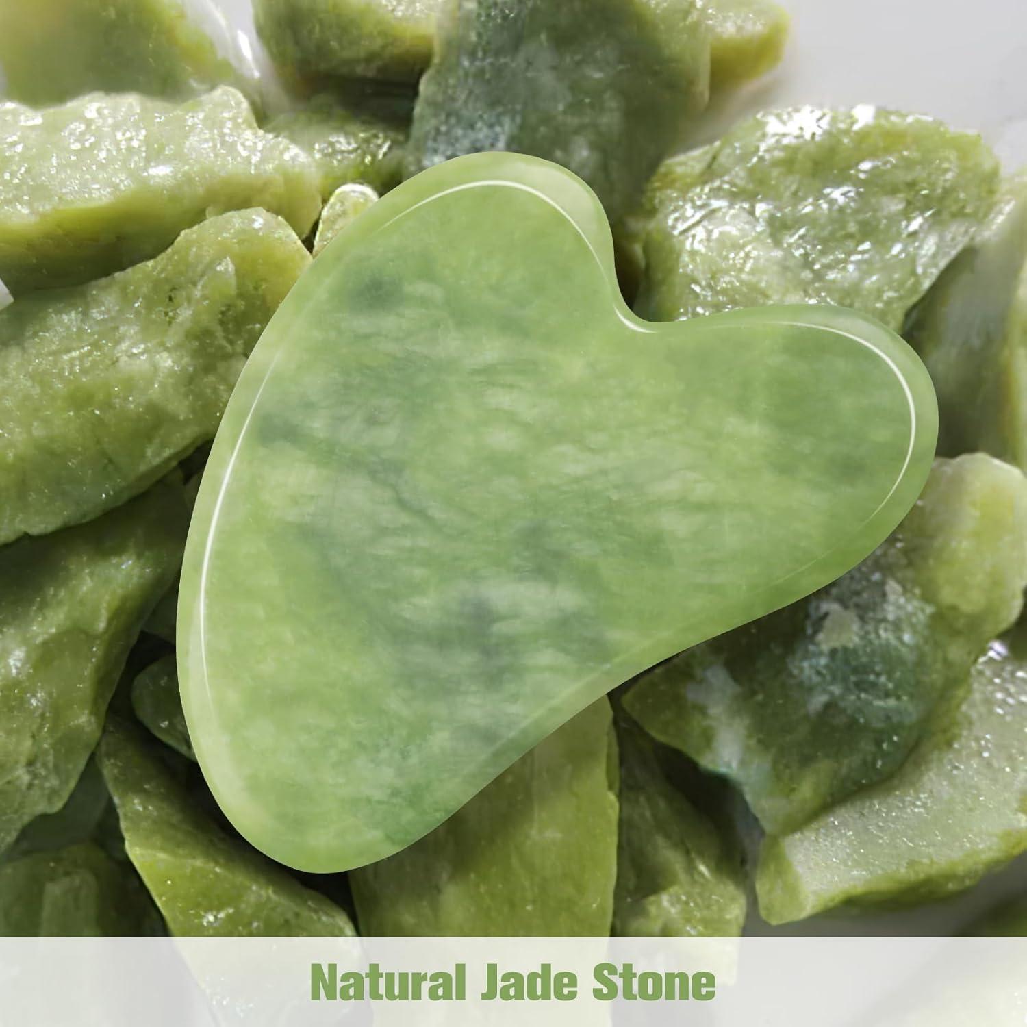 Juego de Herramientas de Masaje Gua Sha Jade Crossmoon 2 Piezas