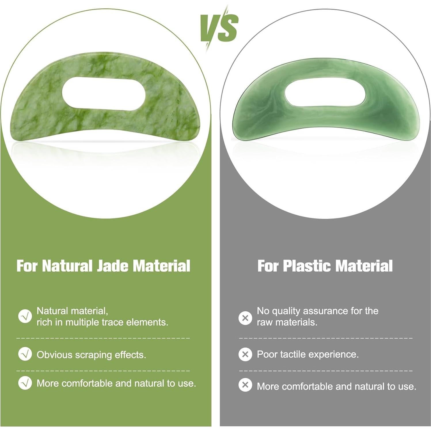 Juego de Herramientas de Masaje Gua Sha Jade Crossmoon 2 Piezas