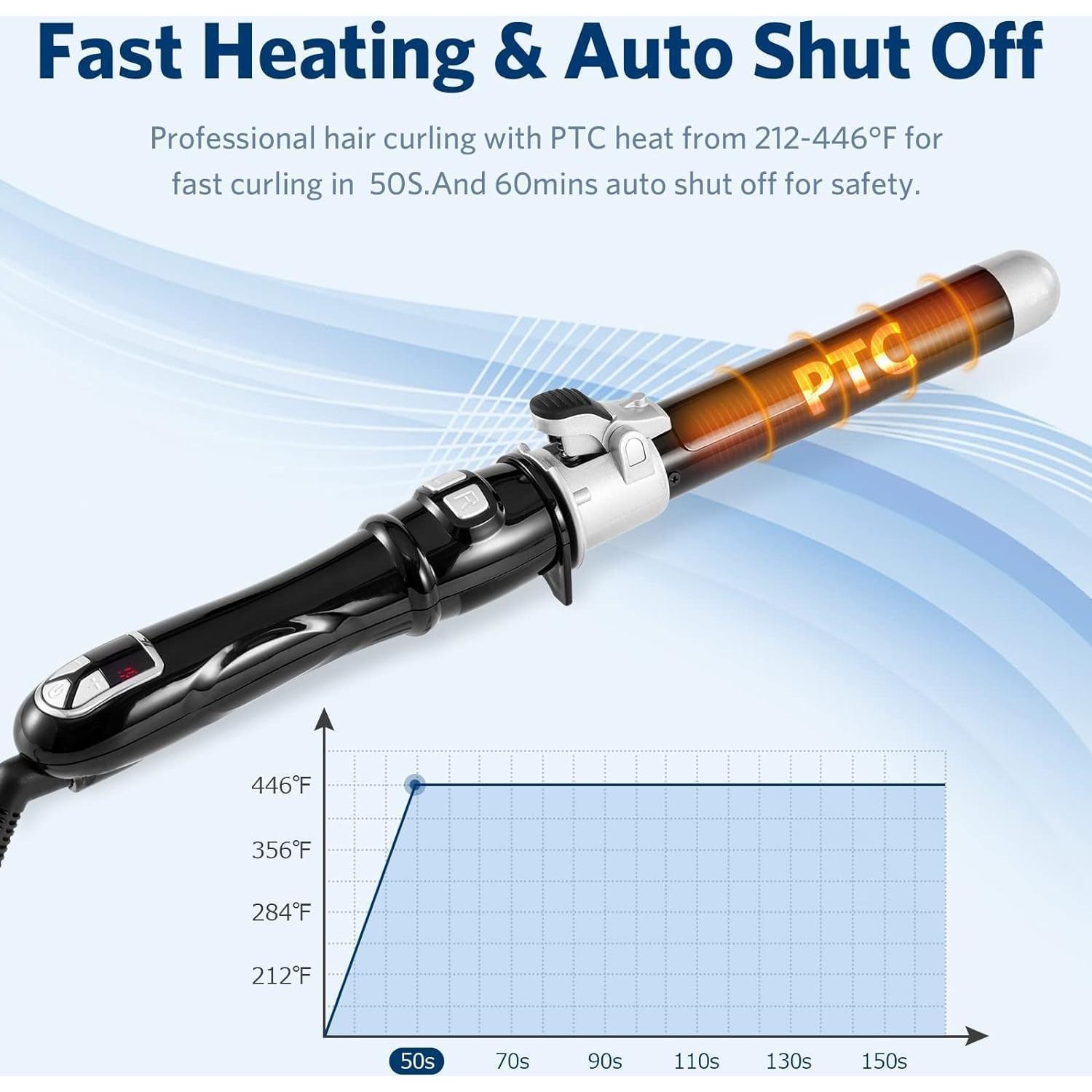 Rizador Cerámico Automático SKERTS 1" para Todo Tipo de Cabello