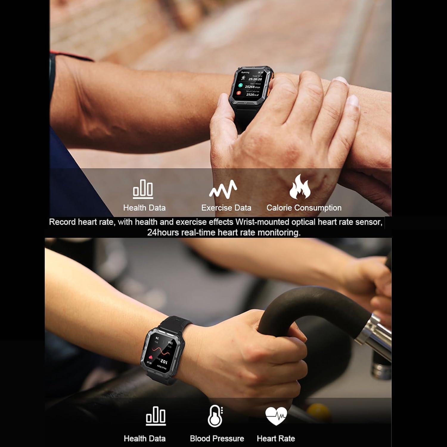 Reloj Inteligente YoimJoyFun Negro 1.83" Resistente IP68