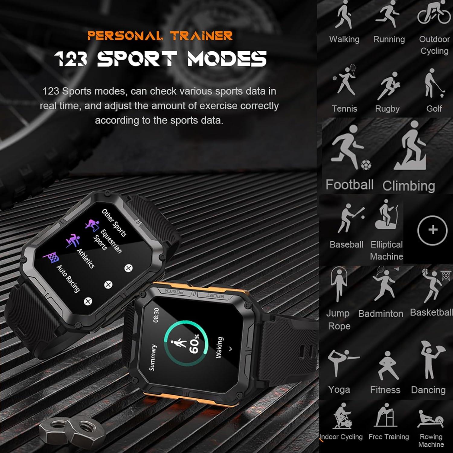 Reloj Inteligente YoimJoyFun Negro 1.83" Resistente IP68