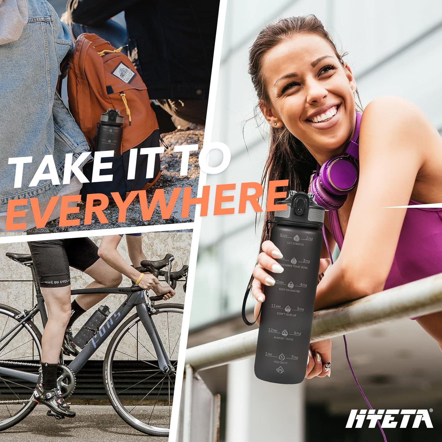 Botella de Agua Hyeta 0.91L a Prueba de Fugas con Pajilla