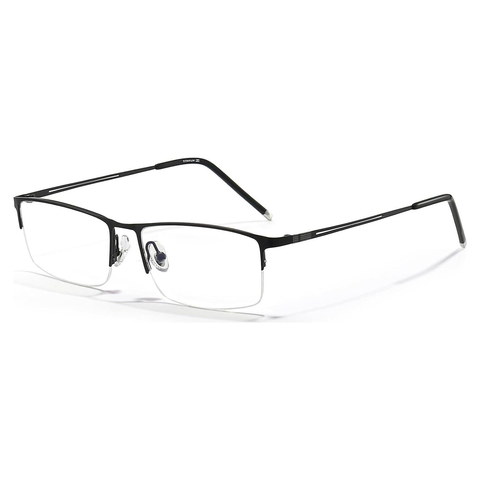 Gafas ANRRI para Hombres, Semi Sin Montura, Anti Luz Azul