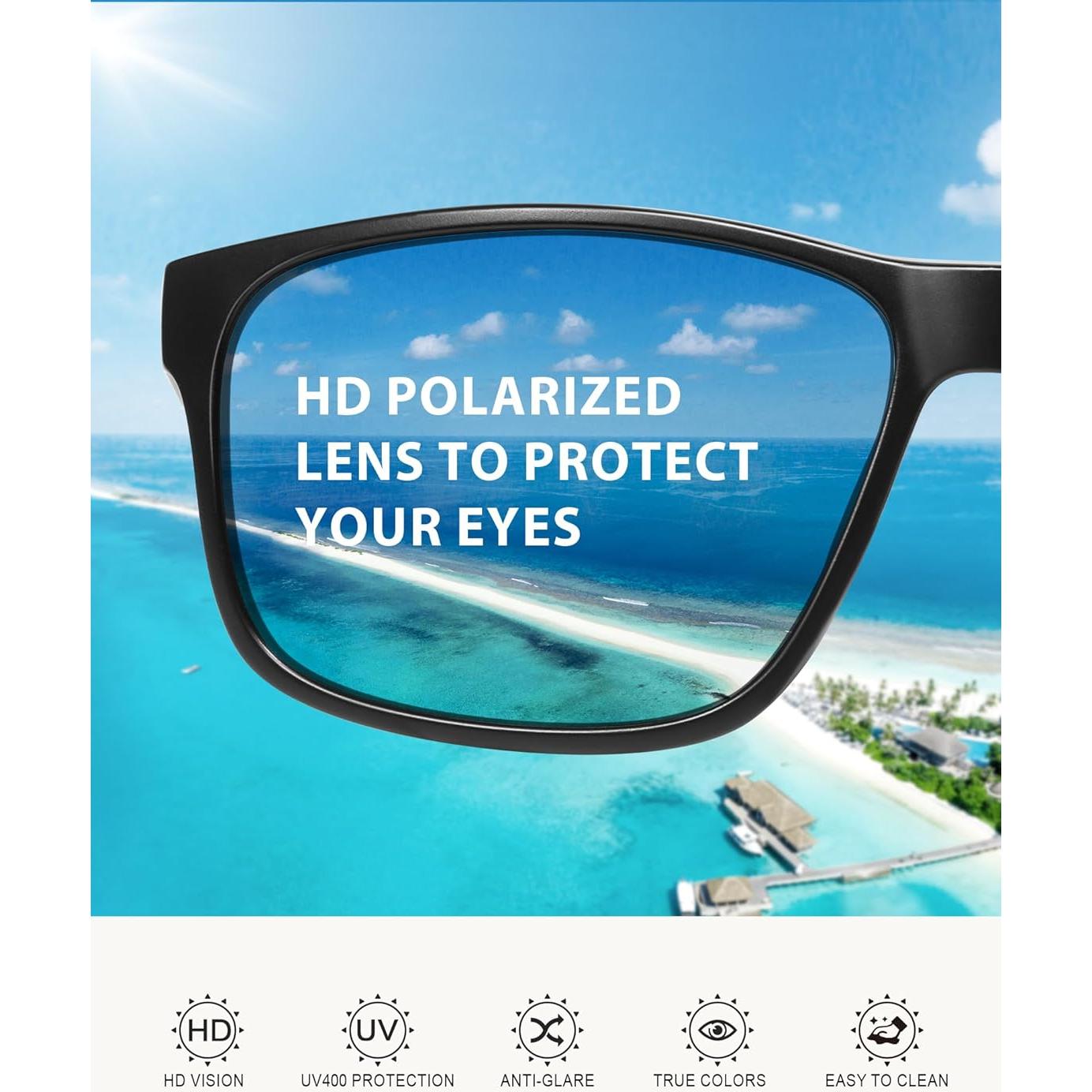Gafas de sol polarizadas Reglaaly UV400 para hombres negras