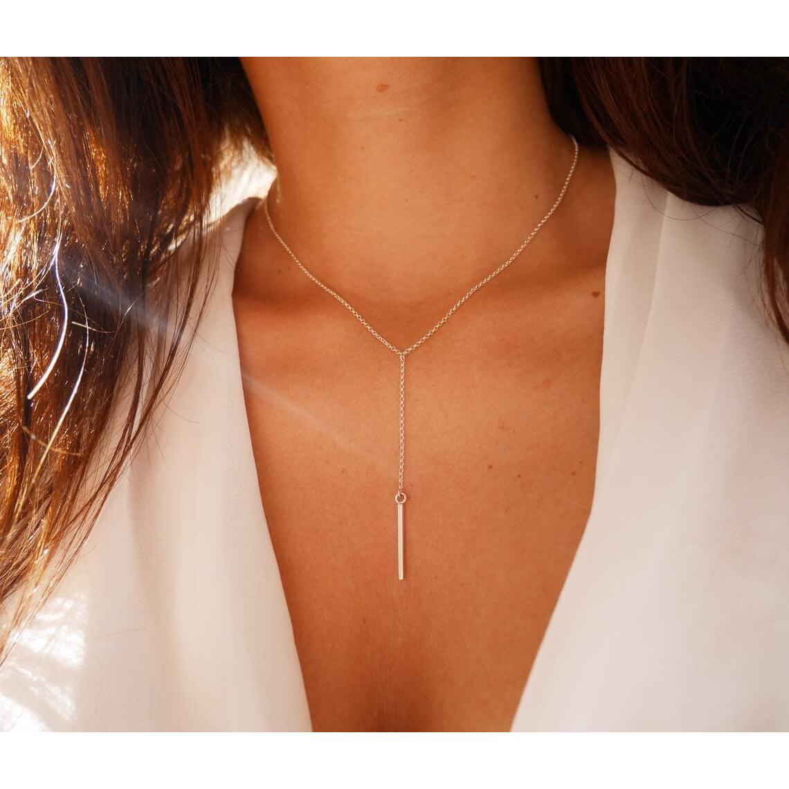 Collar Dainty en Y Itianxi Baño de Oro 18K para Mujeres