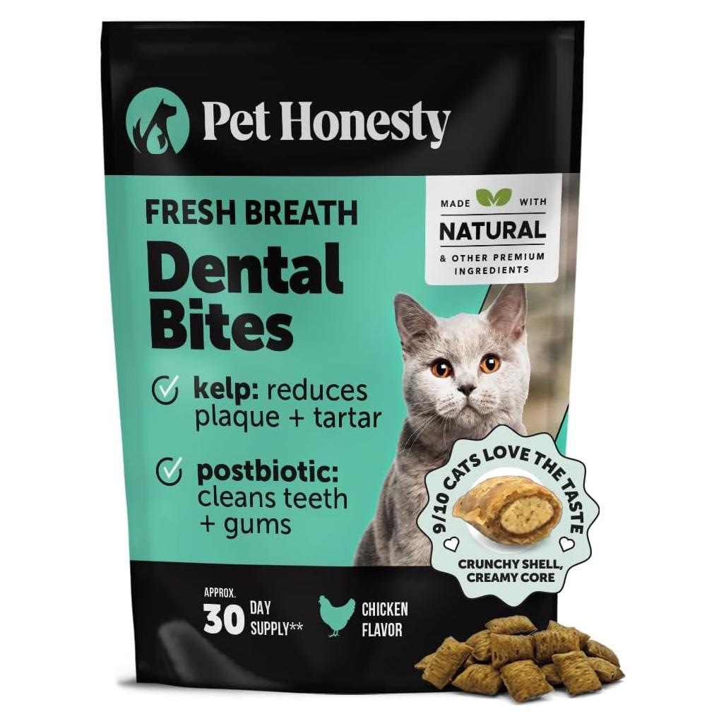 Bocados Dentales para Gatos Pet Honesty - 30 Días, Aliento Fresco