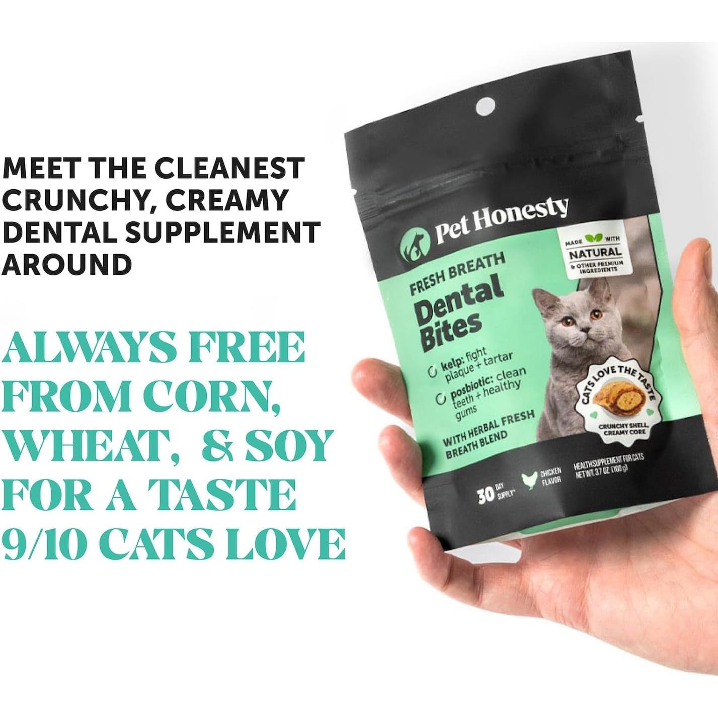 Bocados Dentales para Gatos Pet Honesty - 30 Días, Aliento Fresco