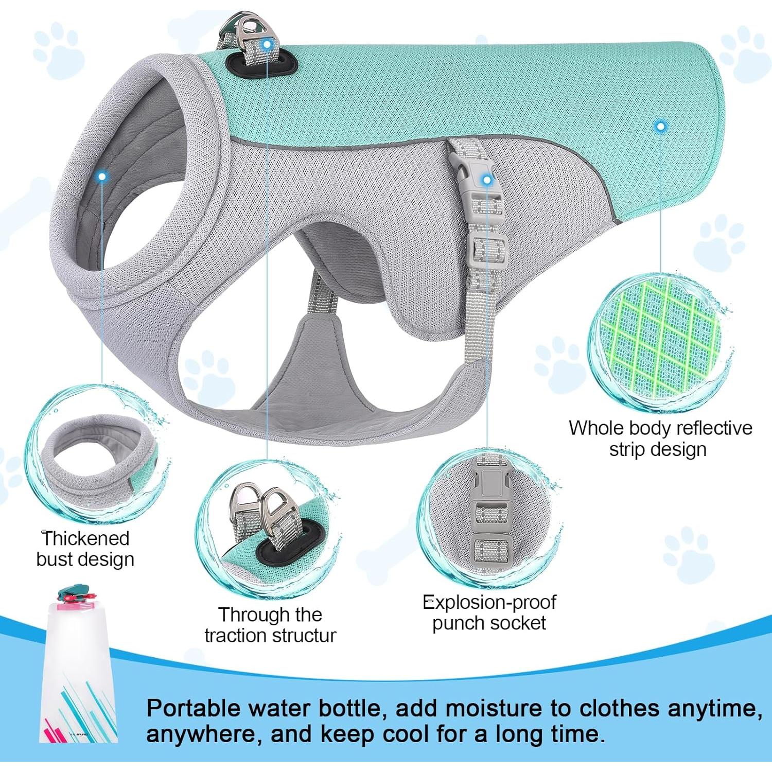 Chaleco Refrigerante para Perros Guzekier con Botella S