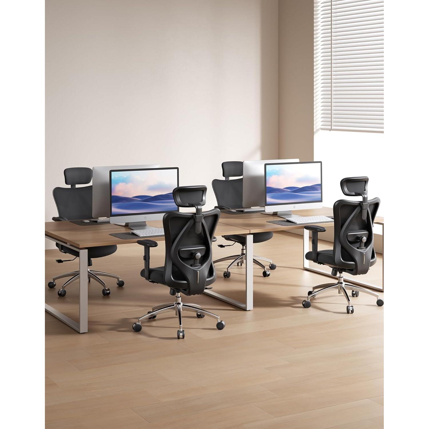 Silla de Oficina Ergonómica SIHOO M18 Negra Ajustable Soporte Lumbar