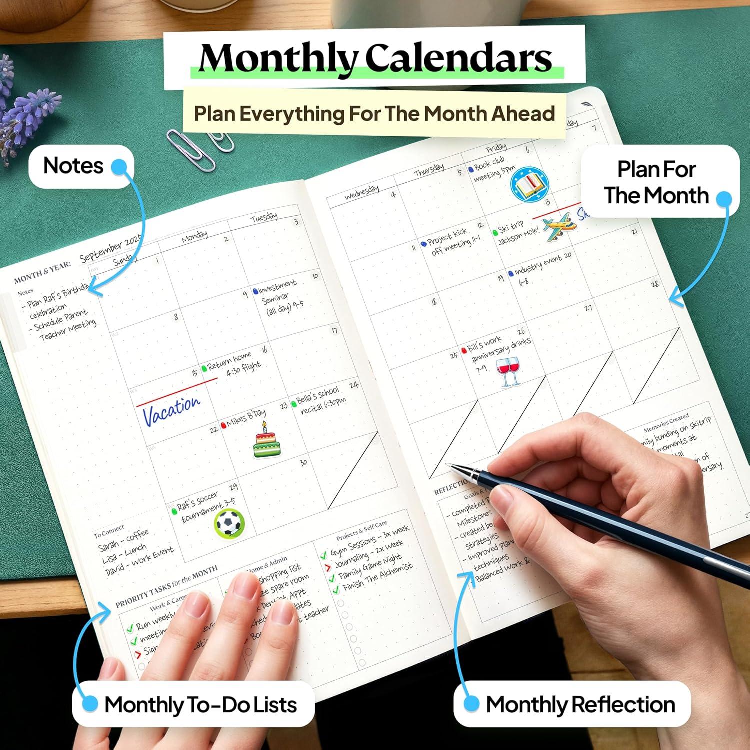 Planificador Roterunner A5 Sin Fecha 2025 Cubierta Dura Negra