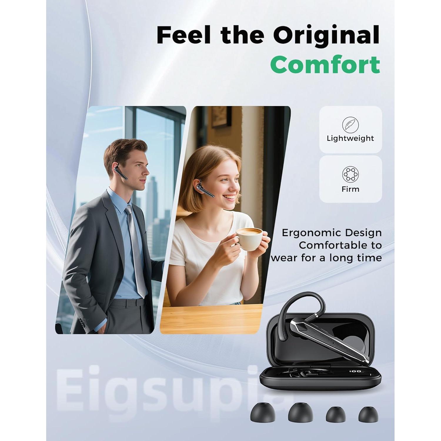 Auricular Bluetooth Eigsupia N18 Inalámbrico con Cancelación de Ruido