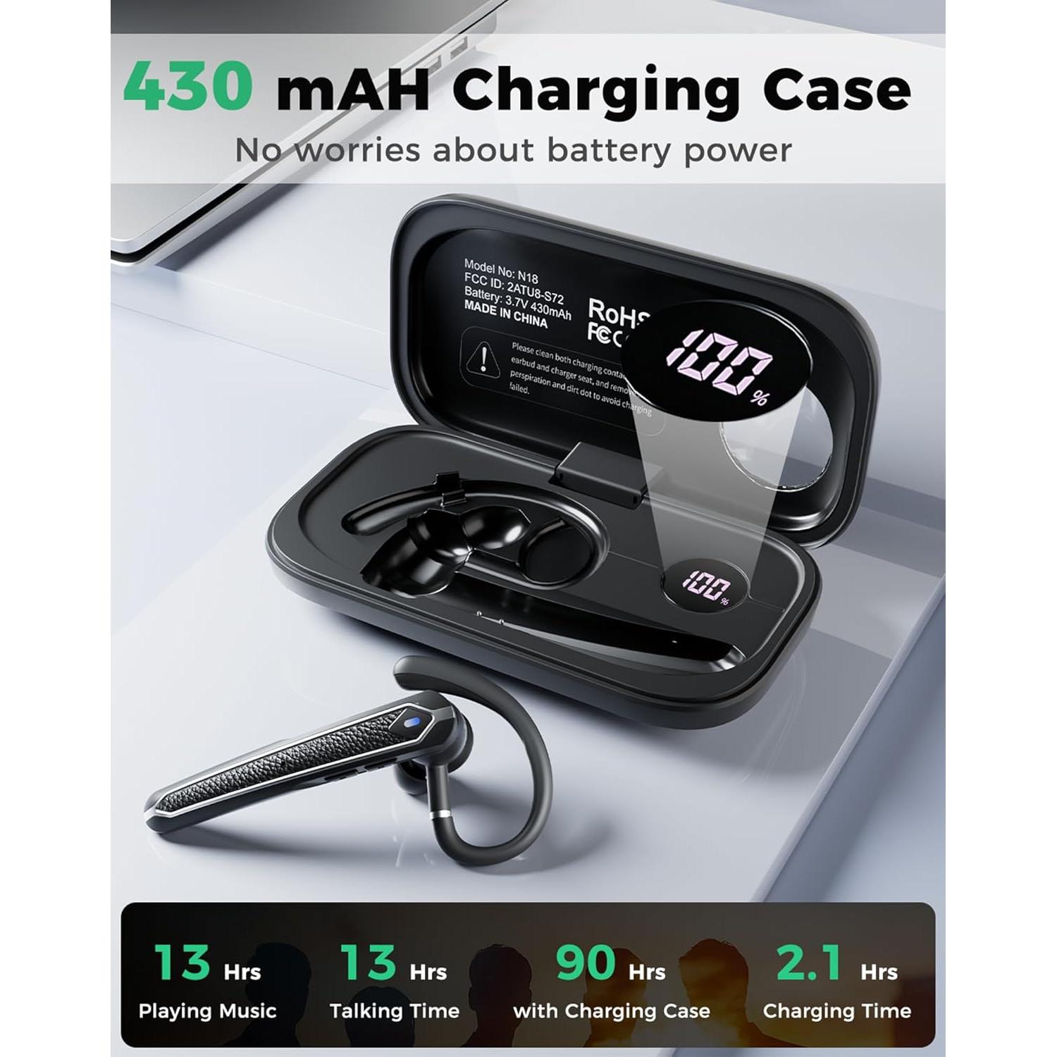 Auricular Bluetooth Eigsupia N18 Inalámbrico con Cancelación de Ruido