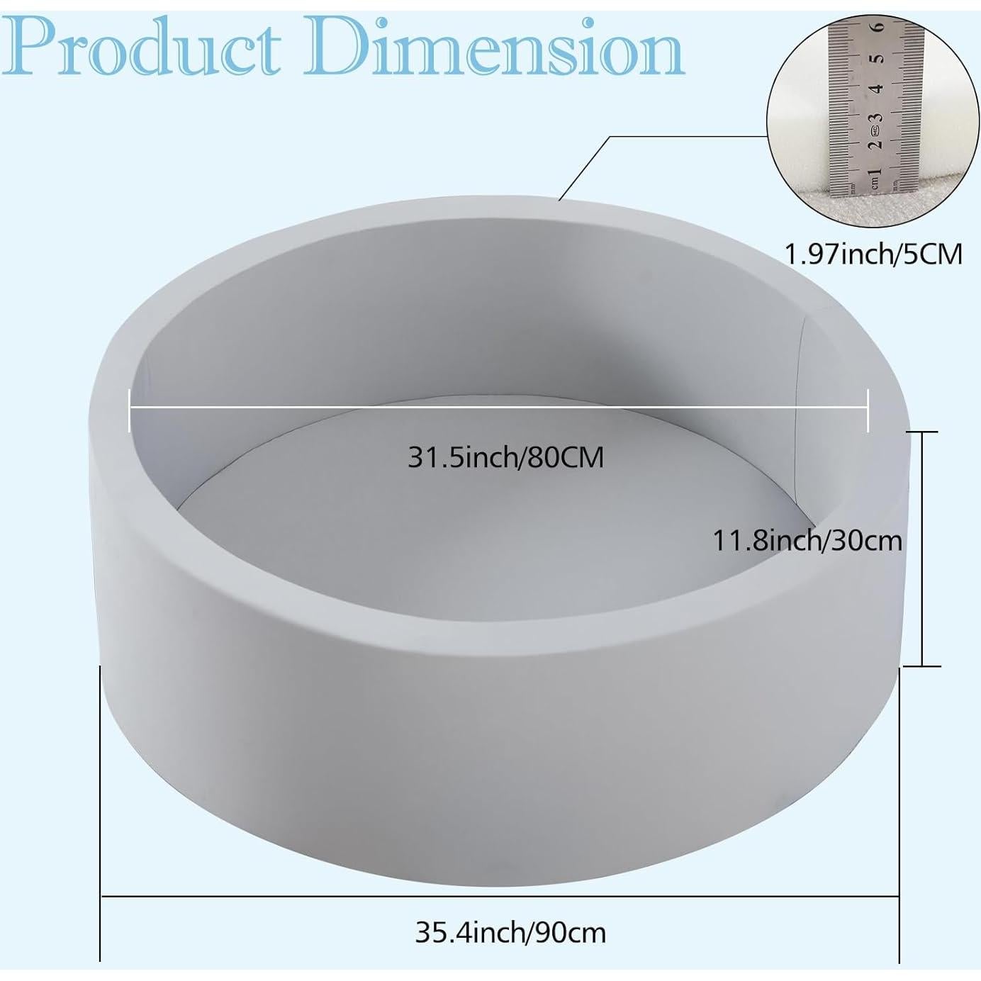 Foso de Pelotas de Espuma SHJADE 90CM Gris para Niños
