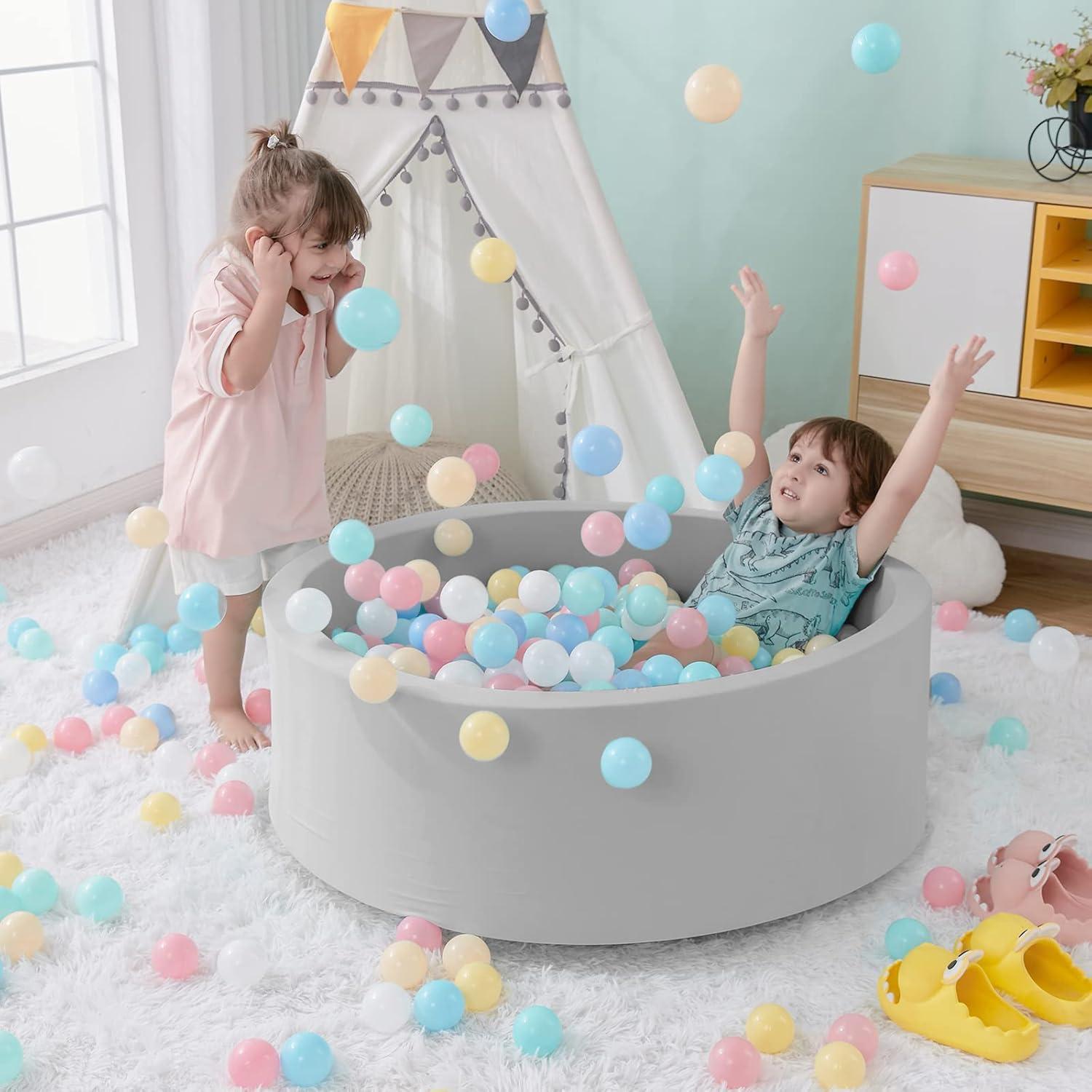 Foso de Pelotas de Espuma SHJADE 90CM Gris para Niños