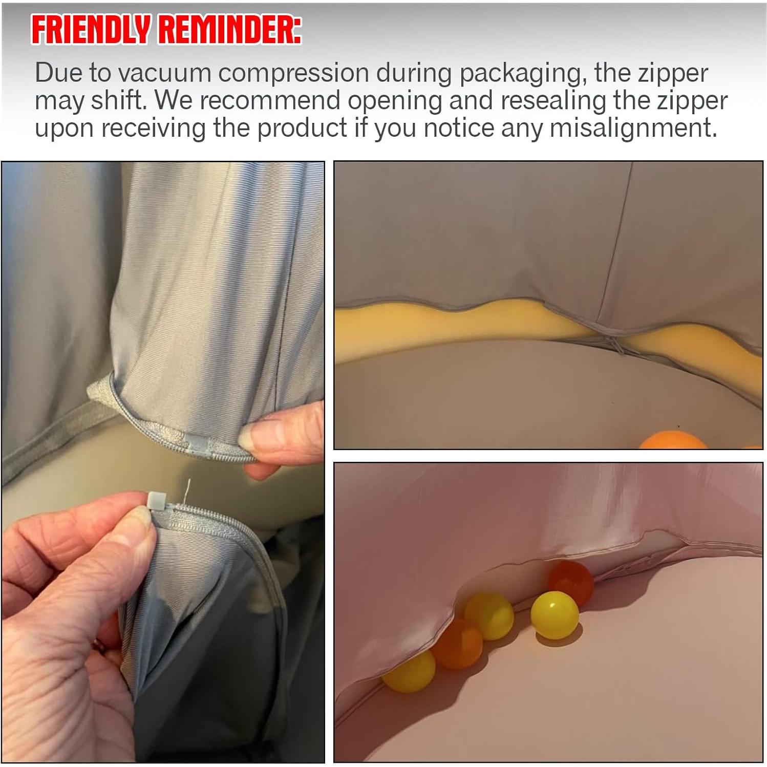 Foso de Pelotas de Espuma SHJADE 90CM Gris para Niños