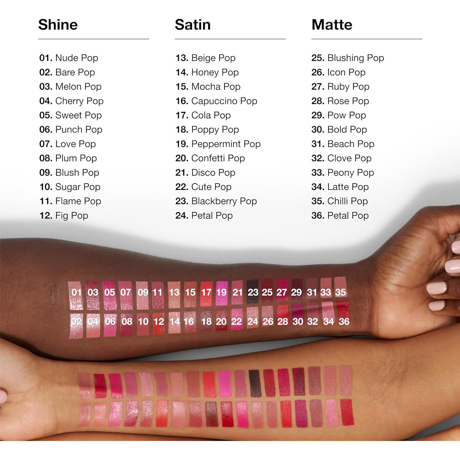 Labial Clinique Pop AA Nude - Brillo, Larga Duración, 20g