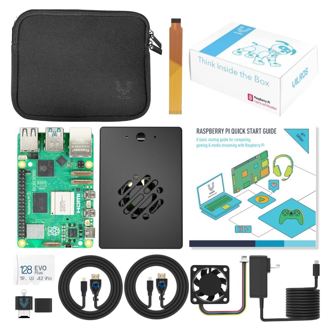 Kit de Inicio Vilros Raspberry Pi 5 - Aluminio Refrigerado 128GB 2GB RAM