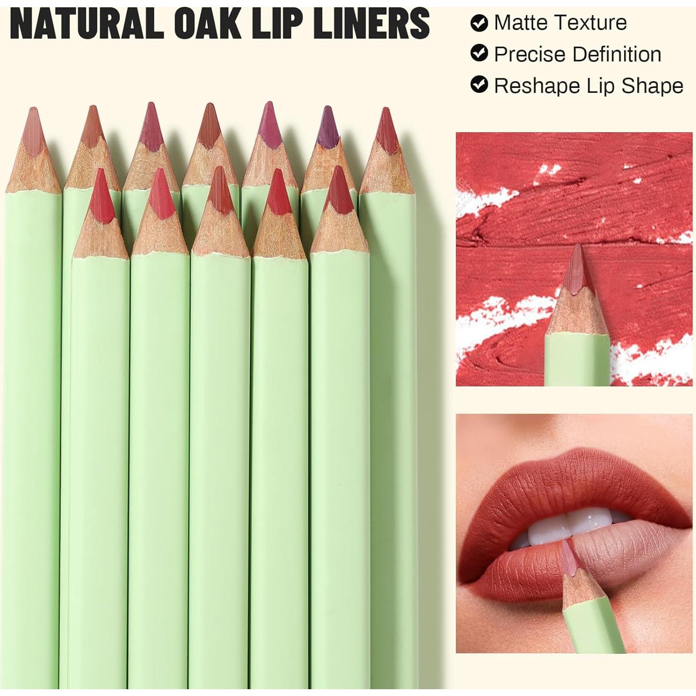 Juego de 12 Lápices de Labios Pudaier - Nude y Colores Vibrantes