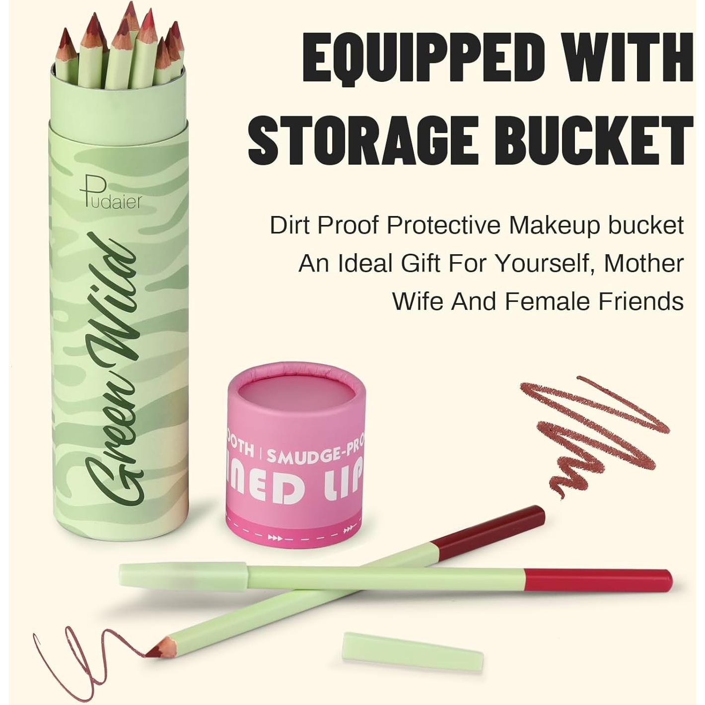 Juego de 12 Lápices de Labios Pudaier - Nude y Colores Vibrantes