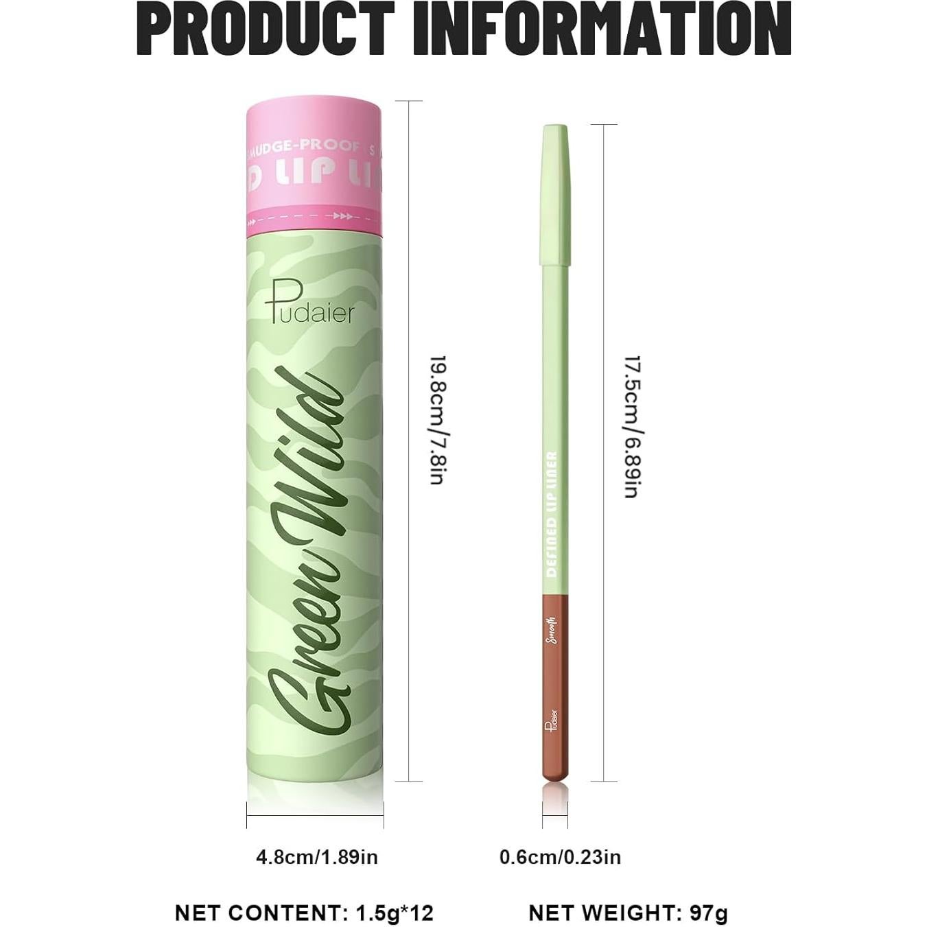 Juego de 12 Lápices de Labios Pudaier - Nude y Colores Vibrantes