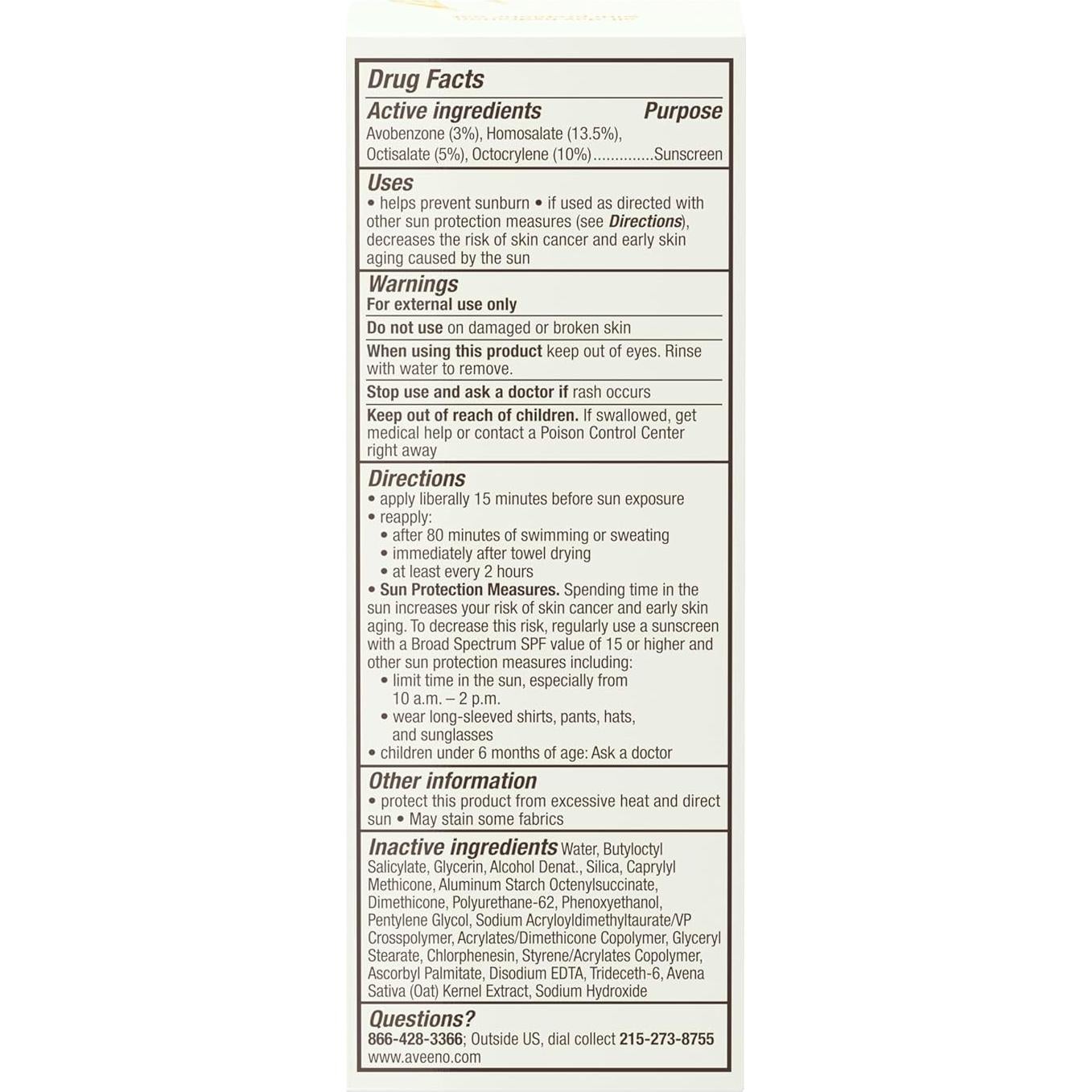 Aveeno Protector Solar Facial SPF 60 59 ml Piel Sensible