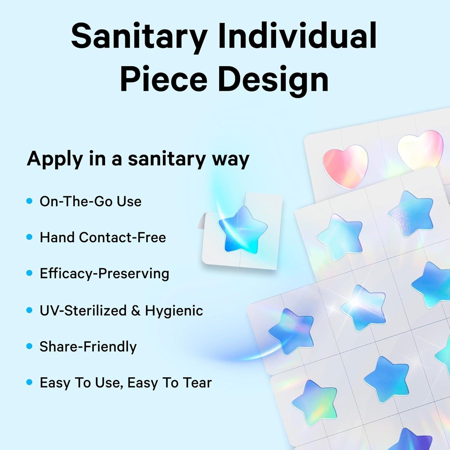 Parche Holográfico Sosky para Acné - 48 Unidades Coloridas