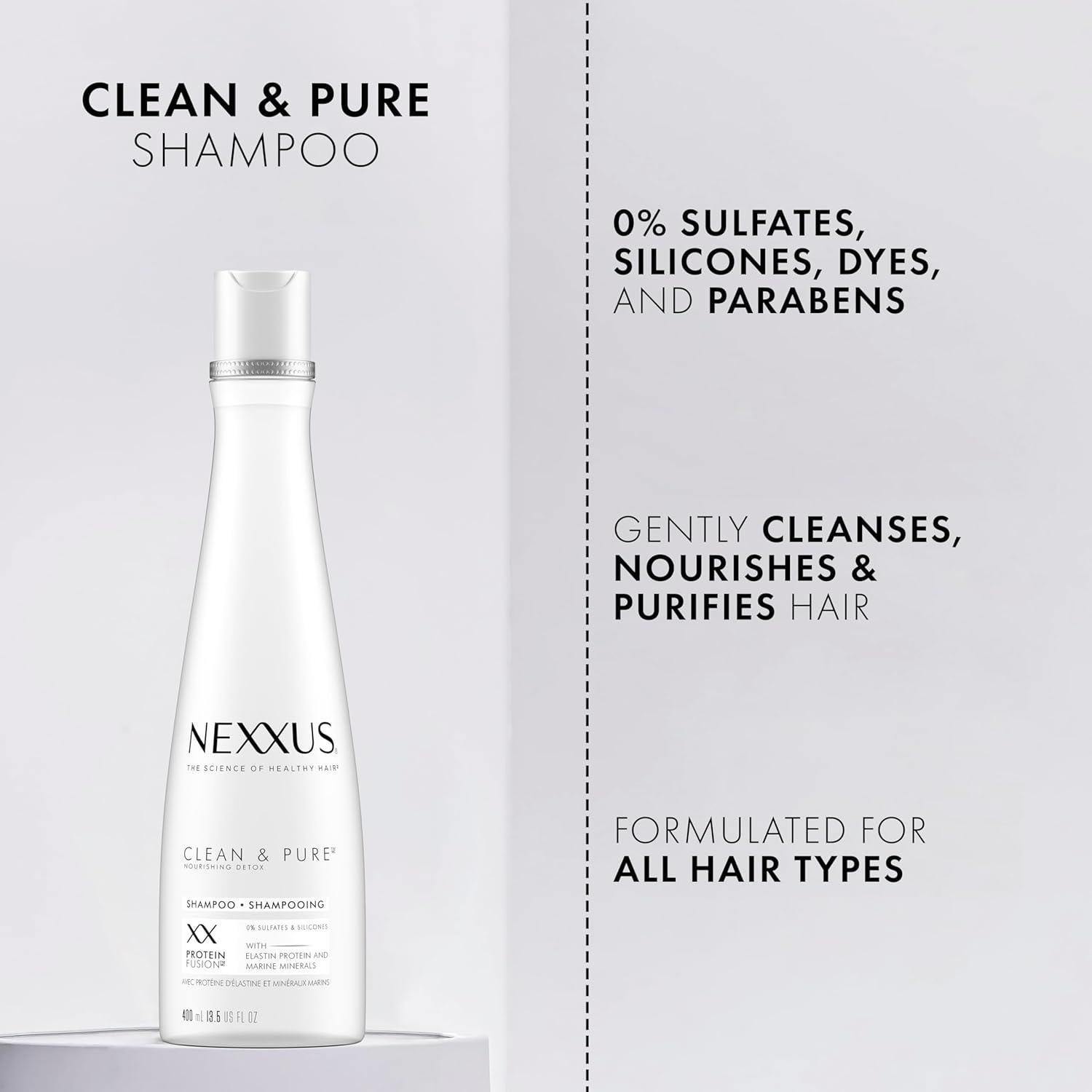 Champú Aclarador Nexxus Clean & Pure 382.7 ml - Sin Parabenos