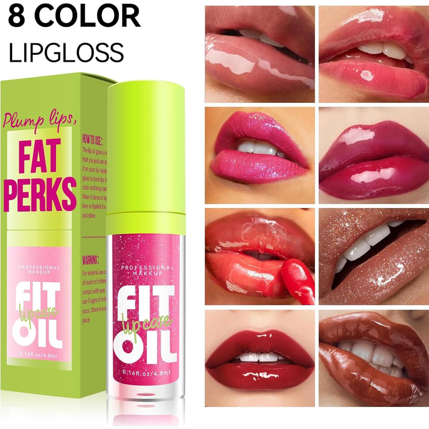 Aceite de Labios Hidratante Tiejdhr - 8 Colores, No Pegajoso