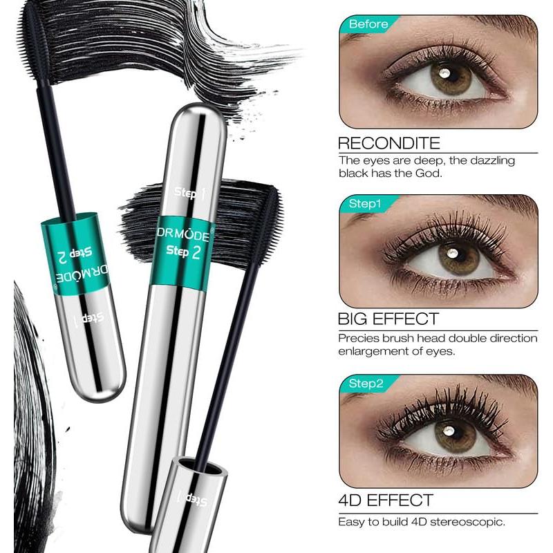 Máscara de Pestañas 2 en 1 DRMODE Negra Volumen 5X