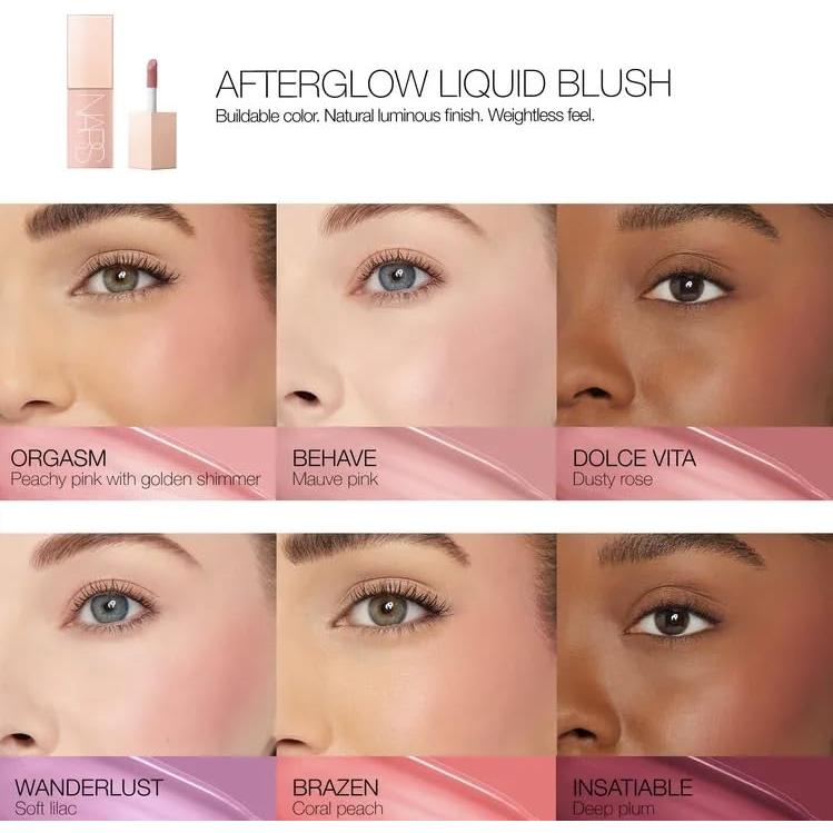 Rubor Líquido Afterglow NARS - Malva Rosado 6.53 g