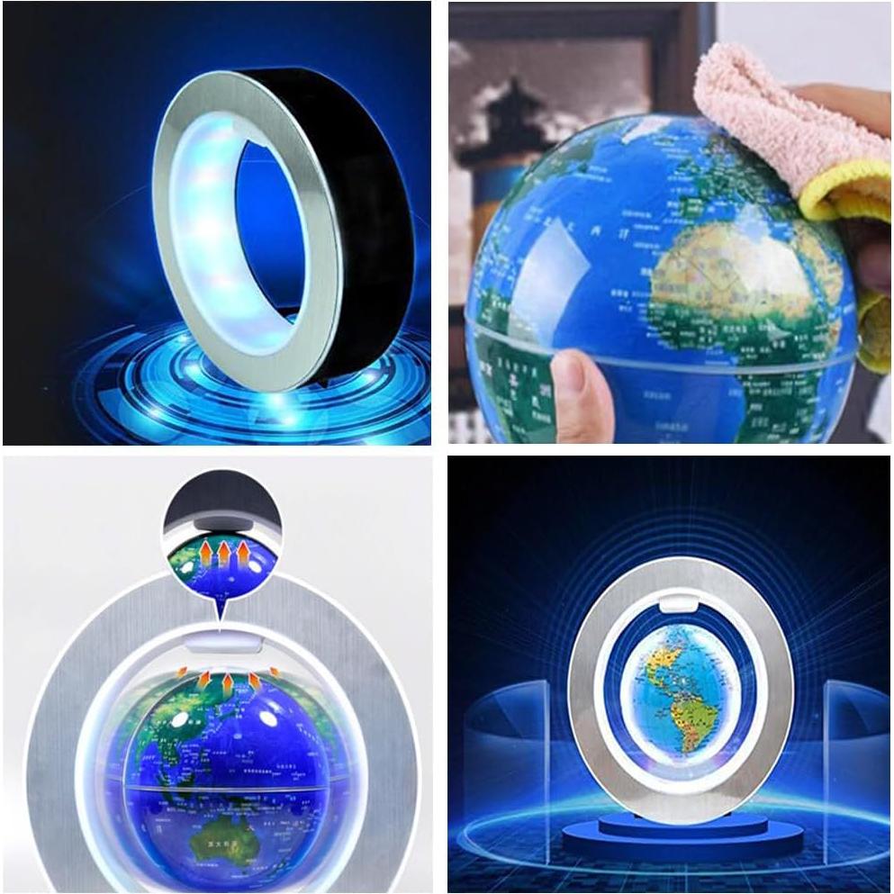 Globo Flotante Magnético FUGEST 10cm con LED Mapa Mundial