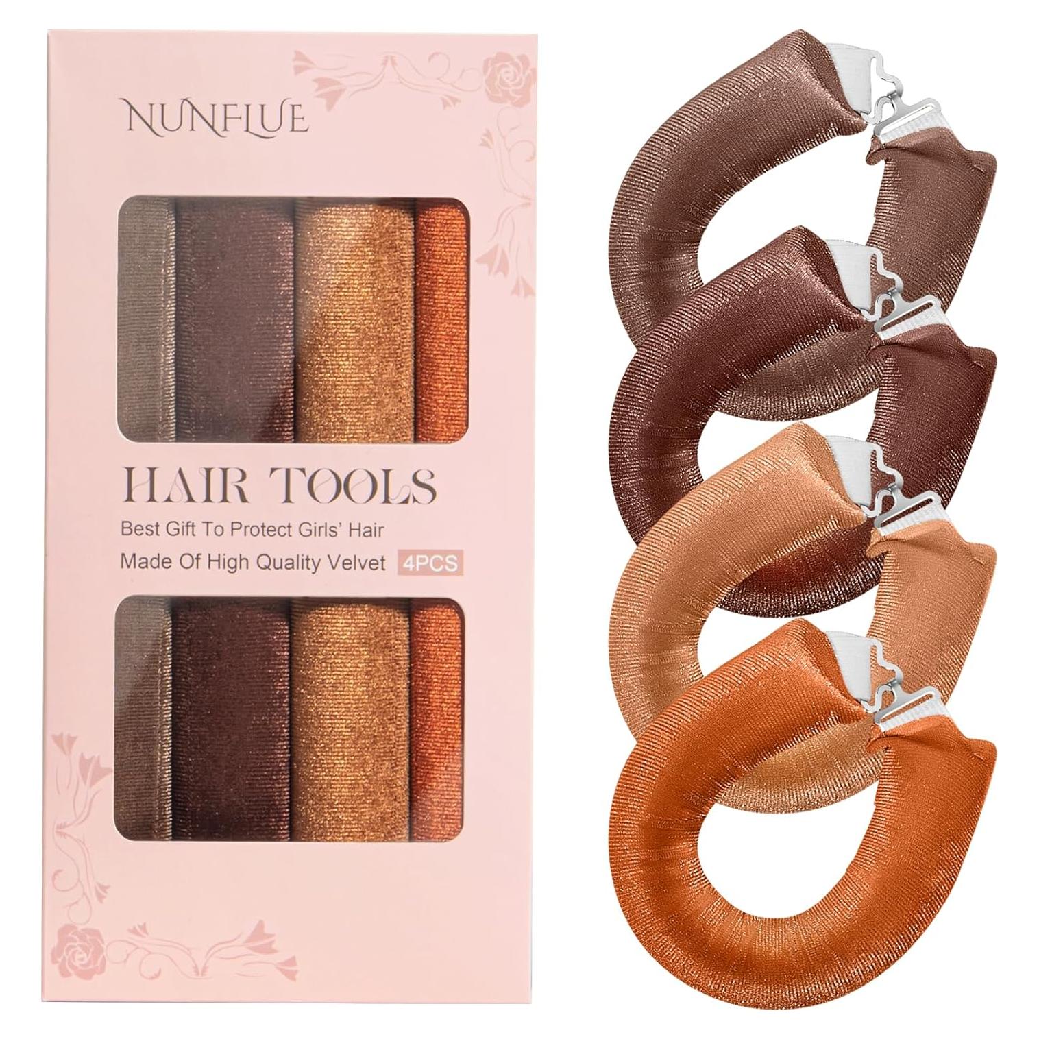 Juego de Rizos Sin Calor Nunflue - Rulos Jumbo Terciopelo