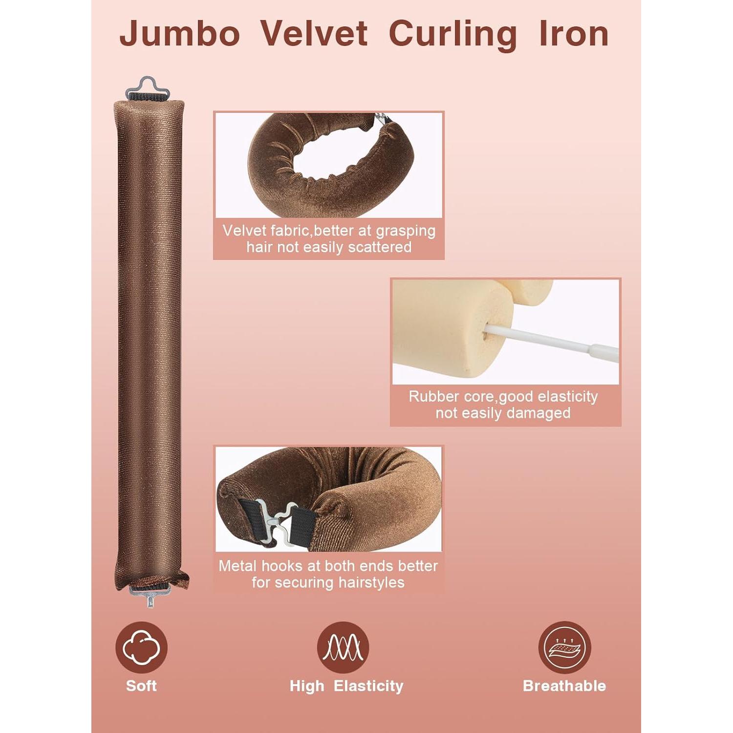 Juego de Rizos Sin Calor Nunflue - Rulos Jumbo Terciopelo