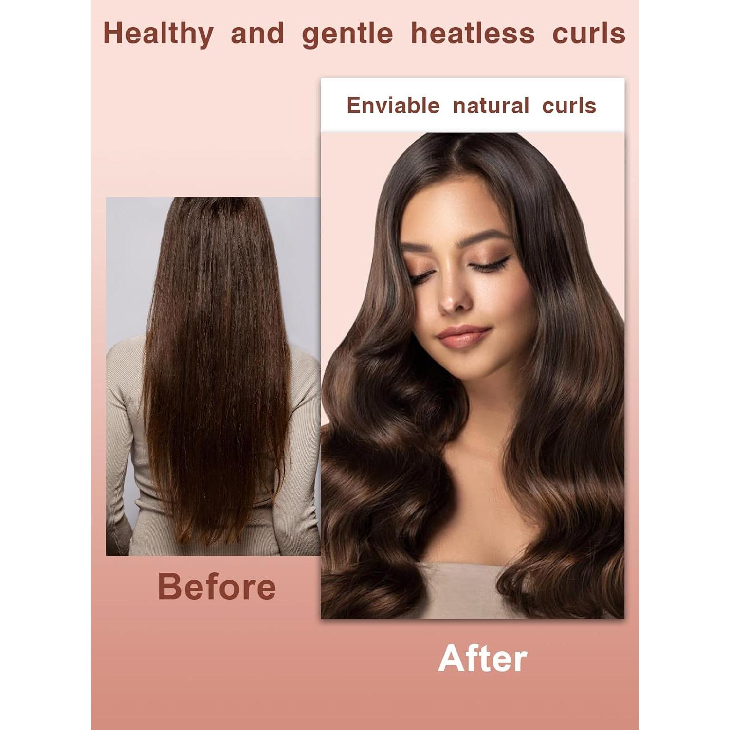 Juego de Rizos Sin Calor Nunflue - Rulos Jumbo Terciopelo