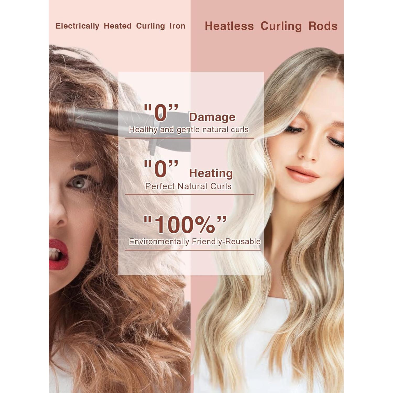 Juego de Rizos Sin Calor Nunflue - Rulos Jumbo Terciopelo