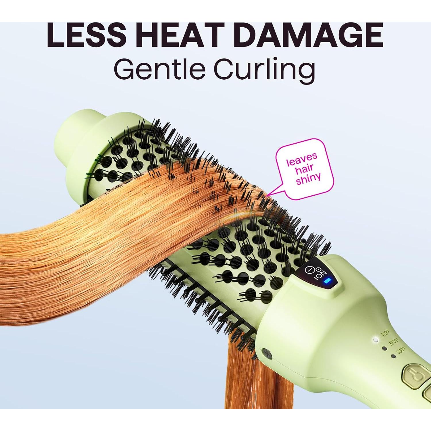 Cepillo Térmico Wavytalk 1.5" Iónico Verde - Secado Rápido