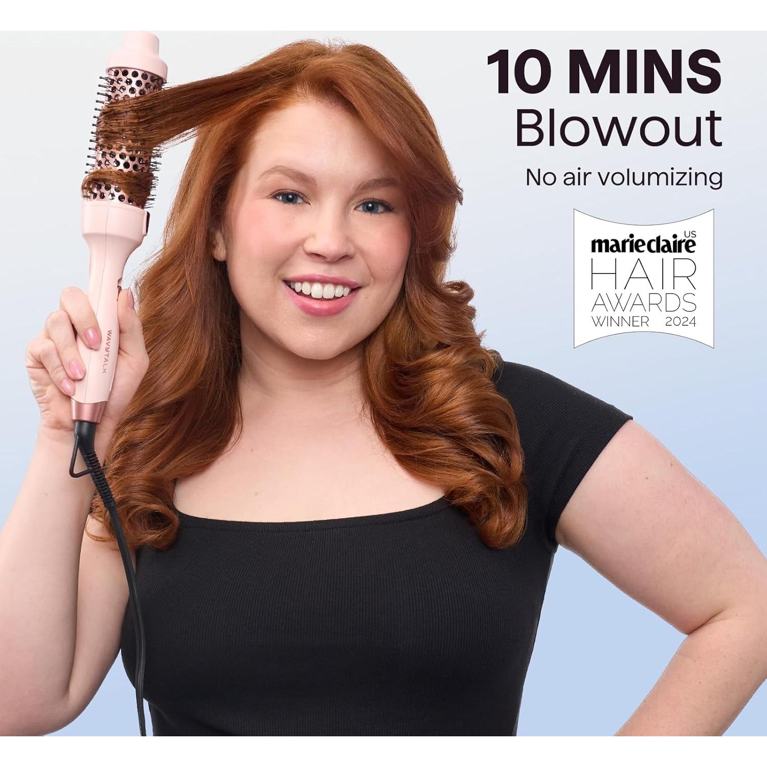 Cepillo Térmico Wavytalk 1.5" Iónico Verde - Secado Rápido