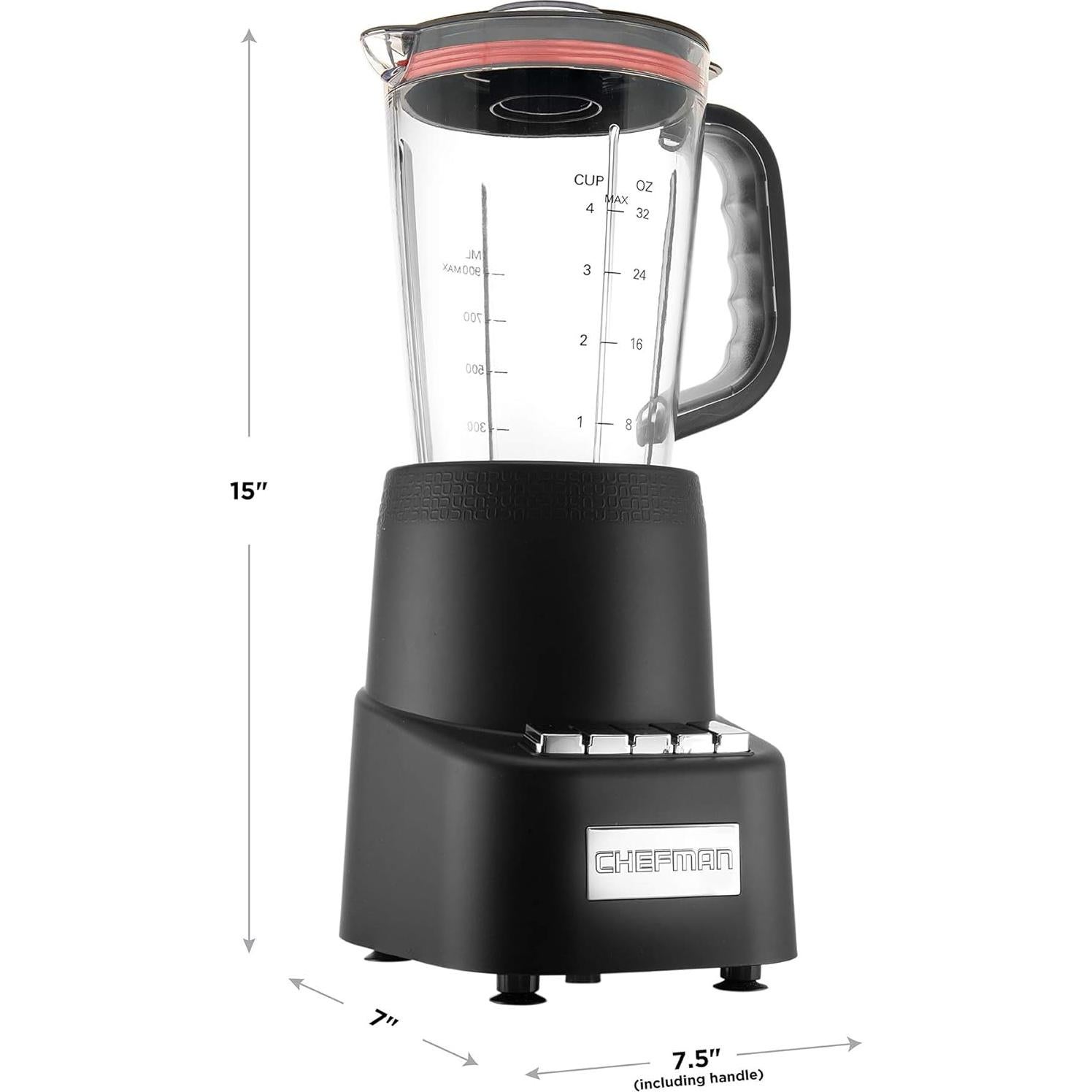 Mezclador Chefman Encimera + Viaje 12 Piezas 700W Negro