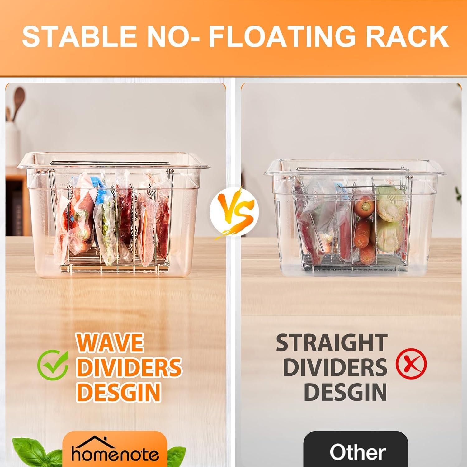 Contenedor Sous Vide Homenote 12 Qt con Tapa y Rack - BPA Free