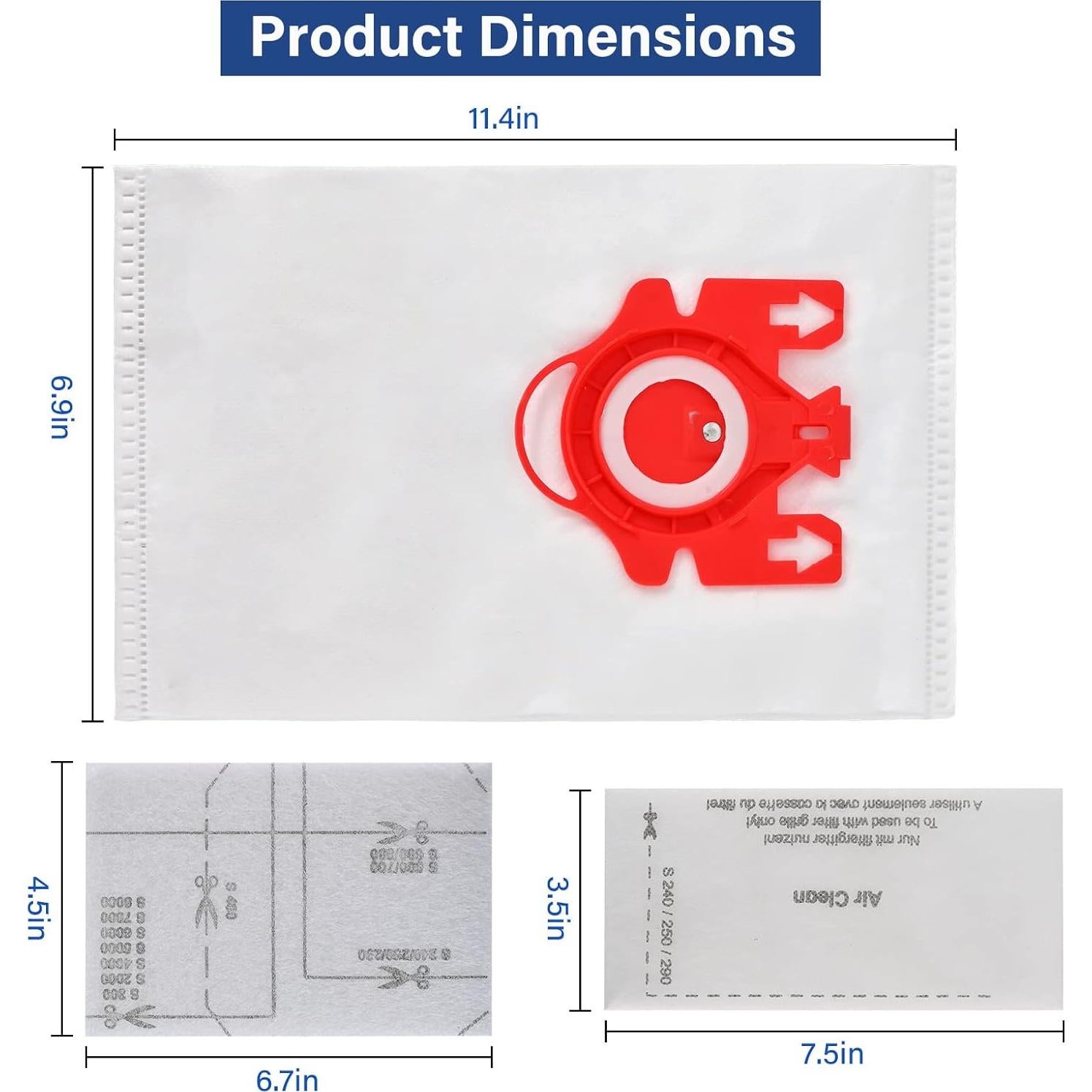 14 Bolsas de Aire 3D para Aspiradoras Miele Tivcroxs TC-FJM