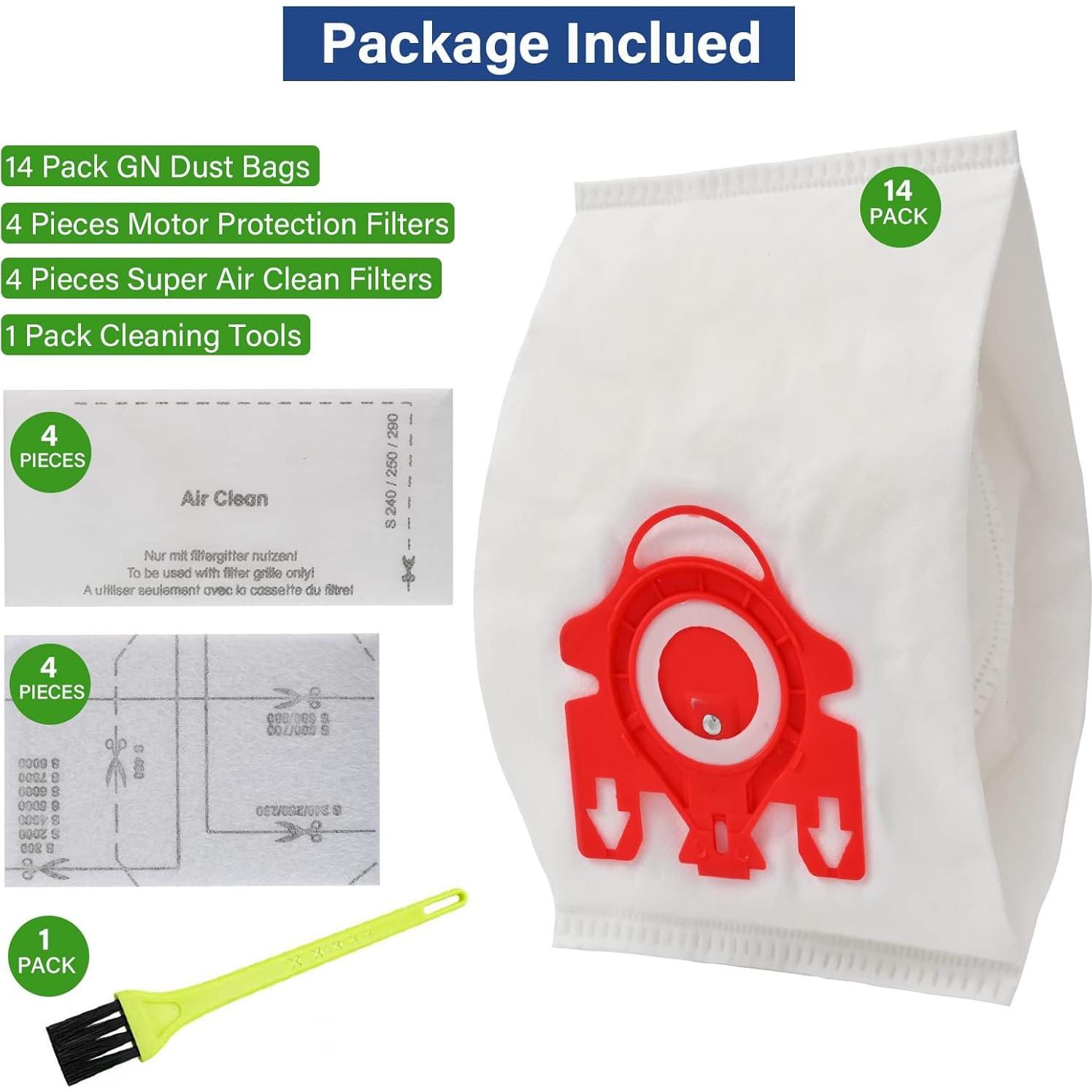 14 Bolsas de Aire 3D para Aspiradoras Miele Tivcroxs TC-FJM