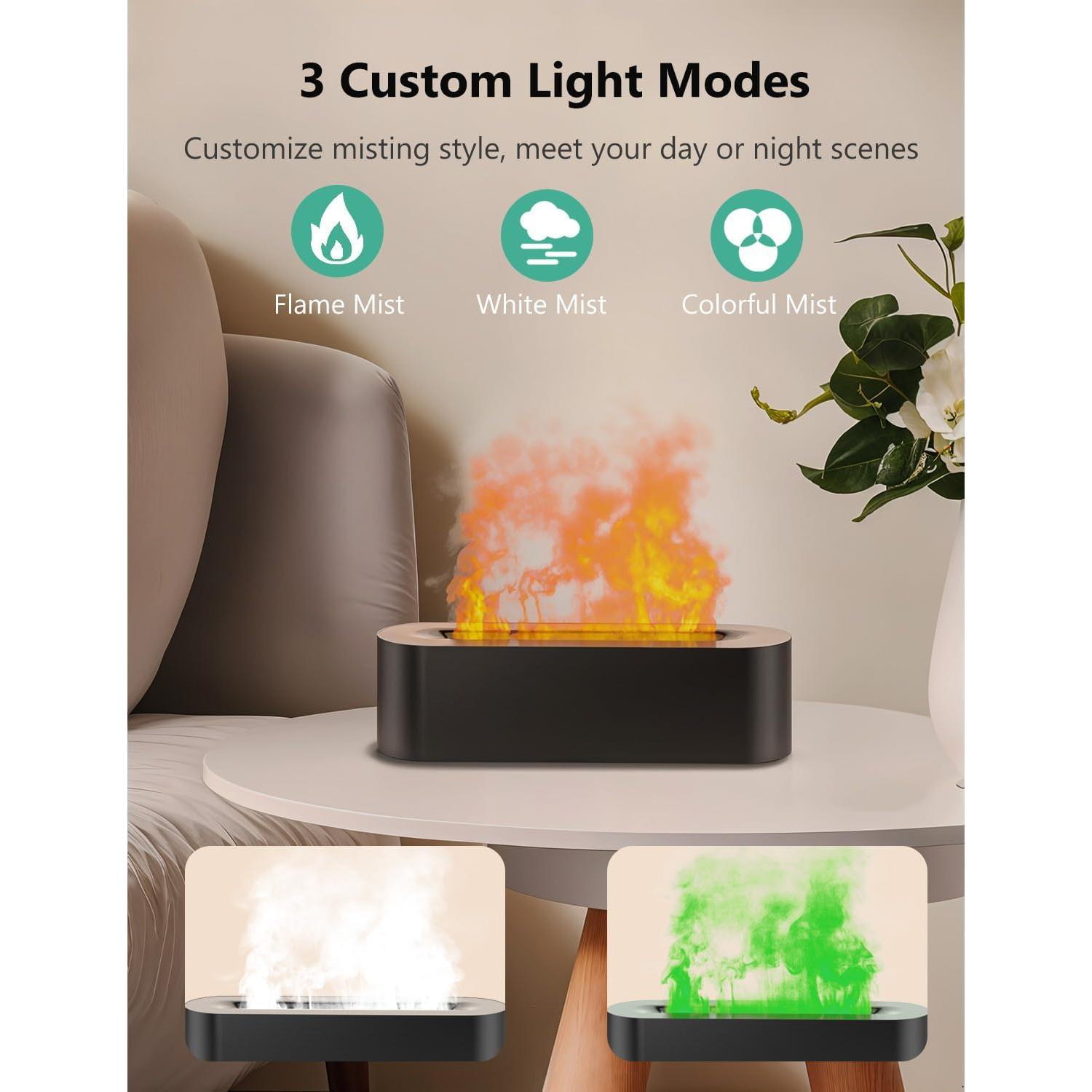 Difusor de Llama PIZAY - Humidificador 180ml, 7 Colores, Silencioso