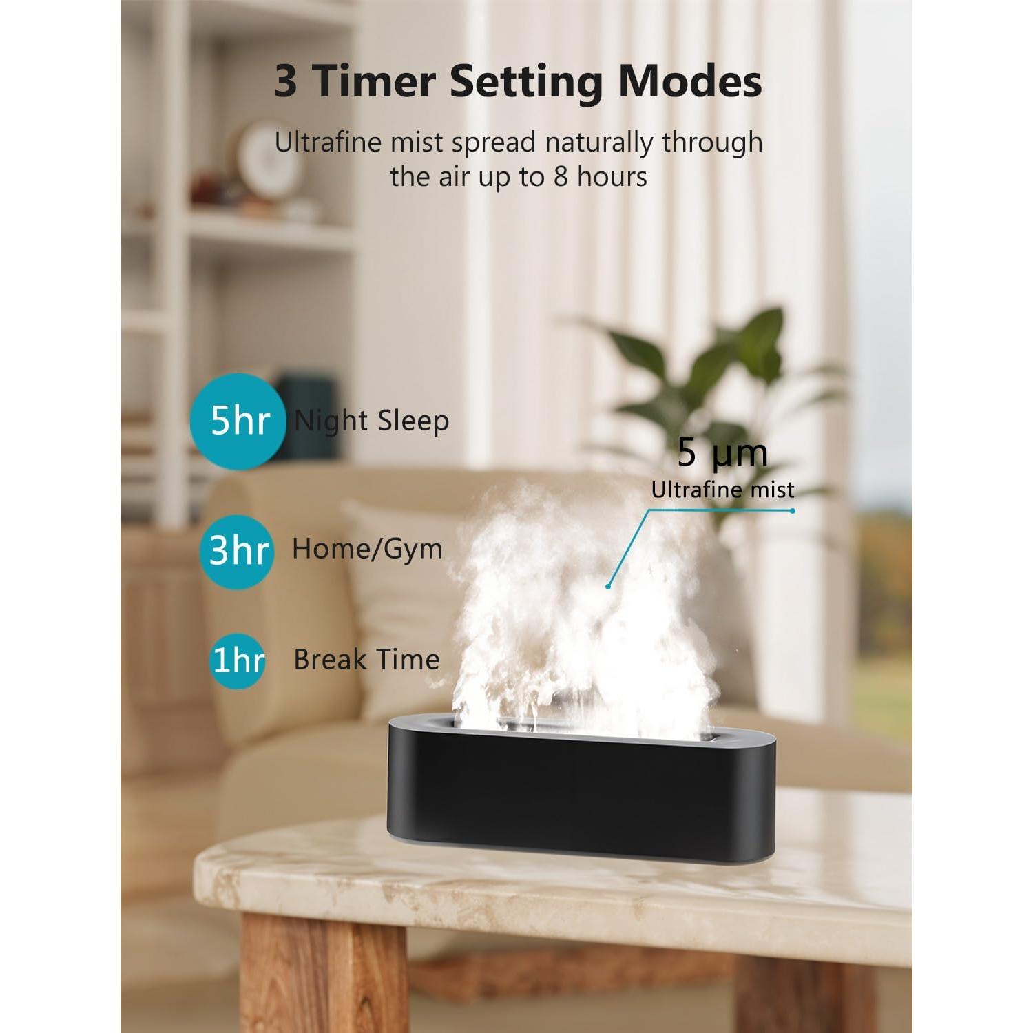 Difusor de Llama PIZAY - Humidificador 180ml, 7 Colores, Silencioso